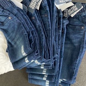SIZE 10 - 1 washed + 1NWT - DARK BLUE Boys OshKosh® Relaxed Pull-on Jeans